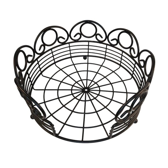 Round Black Metal Paper Plate Holder 11.5 Inch Decorative  Stand for Party Weddi - Picture 2 of 6